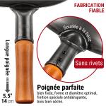 Small Yosukata Wok Acciaio al Carbonio Nero (Fondo Tondo, Stagionato) 36cm + Set di utensili per wok: set spatola e mestolo per wok in acciaio inox da 43 cm