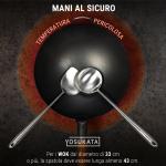 Small Yosukata Wok Acciaio al Carbonio Nero (Fondo Piatto, Stagionato) 34cm + Set di utensili per wok: set spatola e mestolo per wok in acciaio inox da 43 cm