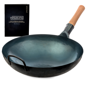 Yosukata Wok Acciaio al Carbonio Blu (Fondo Tondo, Stagionato) 36cm