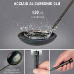 Small Yosukata Set di Utensili per Wok: Spatola, Mestolo e Bacchette in Bambù per Wok in Acciaio ai Carbonio Pre-Stagionato da 43 cm