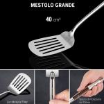 Small Yosukata Set di Utensili per Wok: Spatola, Mestolo e Paletta in Acciaio Inox per Wok da 43 cm