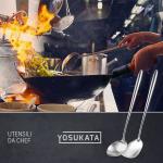 Small Yosukata Set di utensili per wok: set spatola e mestolo per wok in acciaio inox da 43 cm