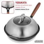 Small Yosukata Coperchio Wok 29cm (Acciaio Inossidabile, Inserto in Vetro Temperato)