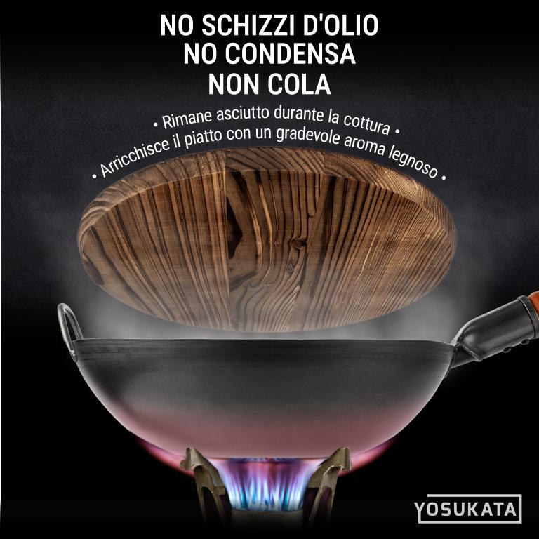 Yosukata Coperchio in Legno per Wok 34cm