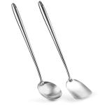 Small Yosukata Set di utensili per wok: set spatola e mestolo per wok in acciaio inox da 43 cm