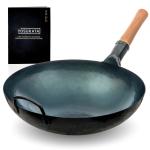 Small Yosukata Wok Acciaio al Carbonio Blu (Fondo Tondo, Stagionato) 36cm